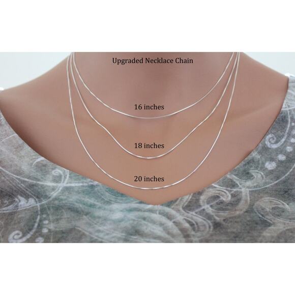 Sterling Silver Stacked Triangle Pendant Necklace - Picture 5 of 5